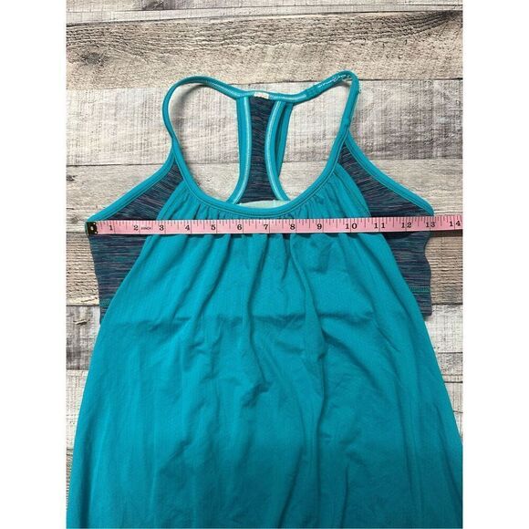 Size 6 Lululemon No Limits Tank Blue Tropics / Wee Are From Space Blue Tropics - Picture 6 of 11